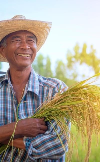 farmer holding crop